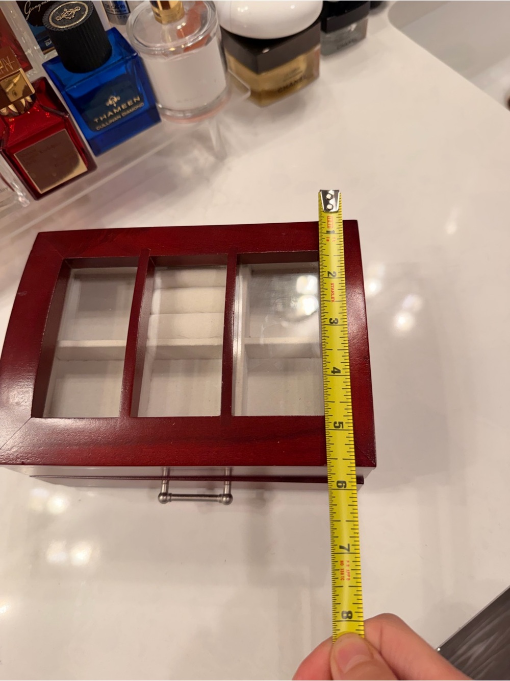 Wooden Watch and Accessory Box - Red - Picture 4 of 9